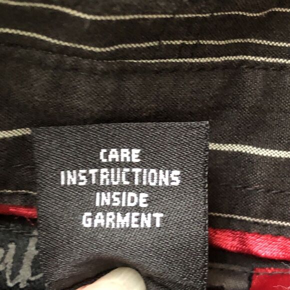 Quiksilver Mens Black Striped Button Down Shirt Pocket Tag Size XL - Picture 11 of 16